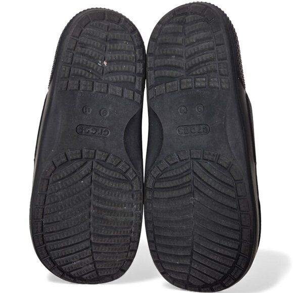 Crocs Classic Two Strap Slide Sandals Unisex Black Slip On Lounge W11 M9 - Picture 7 of 8